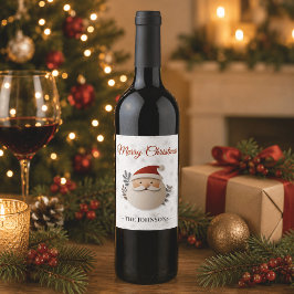 Frohe Weihnachten Santa – Personalisiertes Weihnac Weinetikett
