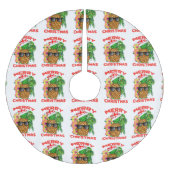 Frohe Weihnachten Santa Pineaple Polyester Weihnachtsbaumdecke (Vorderseite)