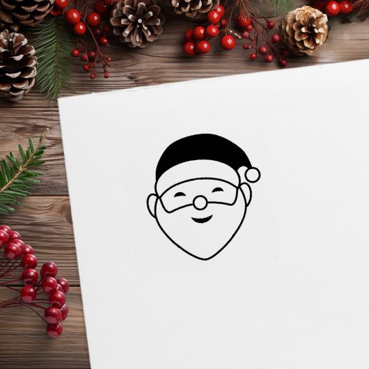 Frohe Weihnachten Santa Portrait 1x1 Gummistempel
