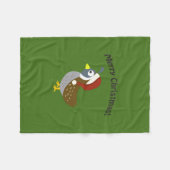 Frohe Weihnachten! Santa Quail Fleecedecke (Vorderseite (Horizontal))