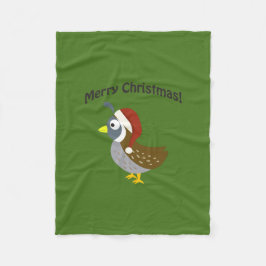Frohe Weihnachten! Santa Quail Fleecedecke