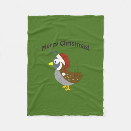 Frohe Weihnachten! Santa Quail Fleecedecke (Vorderseite)