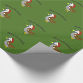 Frohe Weihnachten! Santa Quail Geschenkpapier (Ecke)