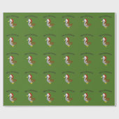 Frohe Weihnachten! Santa Quail Geschenkpapier (Flach)