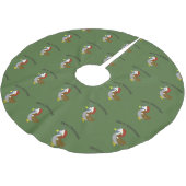 Frohe Weihnachten! Santa Quail Polyester Weihnachtsbaumdecke (Schrägansicht)