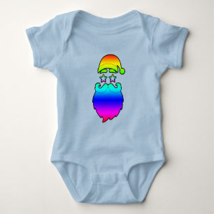 Frohe Weihnachten Santa Rainbow Baby Strampler
