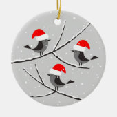 Frohe Weihnachten Santa Red Hat Vöds Keramik Ornament (Vorne)