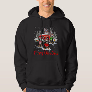 Frohe Weihnachten Santa Reindeer Bernese Mountain Hoodie