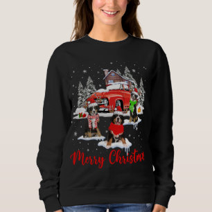 Frohe Weihnachten Santa Reindeer Bernese Mountain Sweatshirt