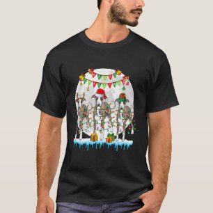 Frohe Weihnachten Santa Reindeer Elf Whippets Love T-Shirt