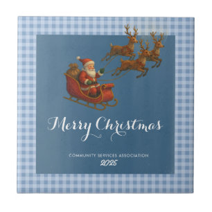 Frohe Weihnachten Santa Rentier Papier Serviette Fliese