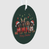 Frohe Weihnachten Santa Rentiere Dachshund Weiner  Ornament (Vorderseite)
