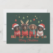 Frohe Weihnachten Santa Rentiere Dachshund Wiener (Vorderseite)