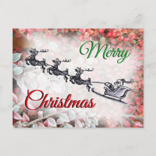Frohe Weihnachten Santa Rot Grün Postkarte