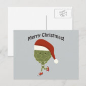 Frohe Weihnachten! Santa Running Artichoke Feiertagspostkarte (Vorne/Hinten)