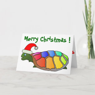 "FROHE WEIHNACHTEN" SANTA SCHILDKRÖTE FEIERTAGSKARTE