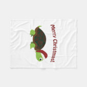 Frohe Weihnachten! Santa-Schildkröte Fleecedecke (Vorderseite (Horizontal))