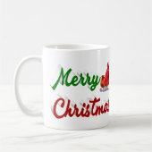 Frohe Weihnachten Santa Schlitten halb Skript Kaffeetasse (Links)