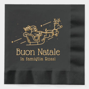 Frohe Weihnachten Santa Schlitten Italienische Fam Servietten Mit Folie