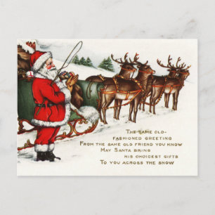 Frohe Weihnachten Santa Schlitten Rentiere Urlaub