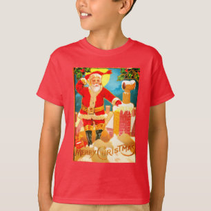 Frohe Weihnachten Santa Schornstein Spaß festlich T-Shirt