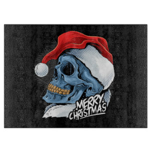 Frohe Weihnachten Santa Skull Schneidebrett
