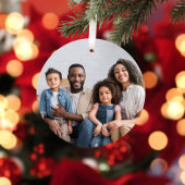 Frohe Weihnachten Santa Sleigh Foto Red Ornament Aus Metall