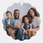 Frohe Weihnachten Santa Sleigh Foto Red Ornament Karte (Rückseite)