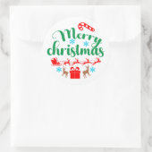 Frohe Weihnachten: Santa & Sleigh & Rentier Runder Aufkleber (Tasche)