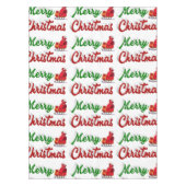 Frohe Weihnachten Santa Sleigh Rot-Grün-Skript Tischdecke (Vorderseite)