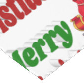 Frohe Weihnachten Santa Sleigh rot grüne Typografi Tischdecke (Schrägansicht)