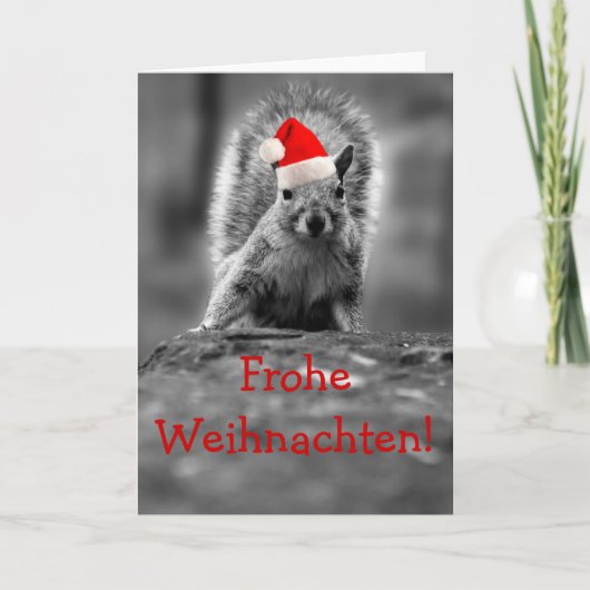 Frohe Weihnachten Santa Squirrel (Vorderseite)