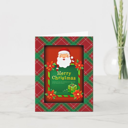 Frohe Weihnachten Santa Tartan Kariert (Vorderseite)