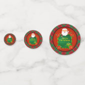 Frohe Weihnachten Santa Tartan Kariert Konfetti (Rückseiten)