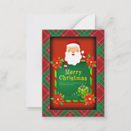 Frohe Weihnachten Santa Tartan Kariert Mitteilungskarte