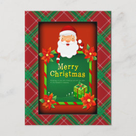 Frohe Weihnachten Santa Tartan Kariert Postkarte