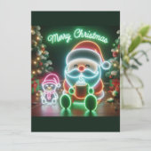 Frohe Weihnachten Santa Teddy Einladung (Stehend Vorderseite)