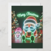 Frohe Weihnachten Santa Teddy Einladung (Vorderseite)