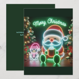 Frohe Weihnachten Santa Teddy Einladung