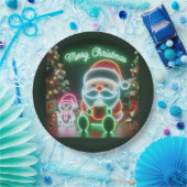 Frohe Weihnachten Santa Teddy Pappteller (Party)
