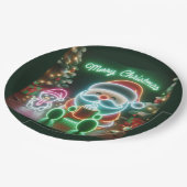 Frohe Weihnachten Santa Teddy Pappteller (Schrägansicht)