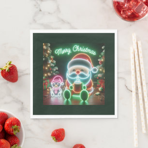 Frohe Weihnachten Santa Teddy Serviette