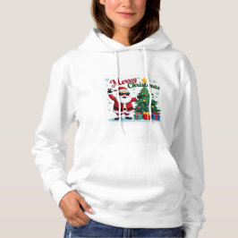 Frohe Weihnachten | Santa & Tree Design Hoodie