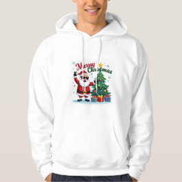 Frohe Weihnachten | Santa & Tree Design Hoodie