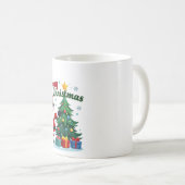 Frohe Weihnachten | Santa & Tree Design Kaffeetasse (VorderseiteRechts)