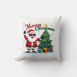 Frohe Weihnachten | Santa & Tree Design Kissen