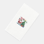 Frohe Weihnachten | Santa & Tree Design Serviette (Ecke)