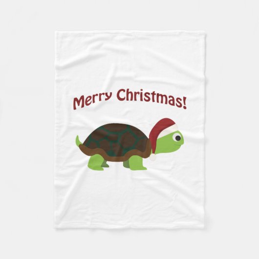 Frohe Weihnachten! Santa Turtle Fleecedecke (Vorderseite)