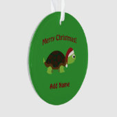 Frohe Weihnachten! Santa Turtle Ornament (Vorderseite)