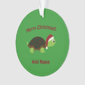 Frohe Weihnachten! Santa Turtle Ornament (Vorderseite)